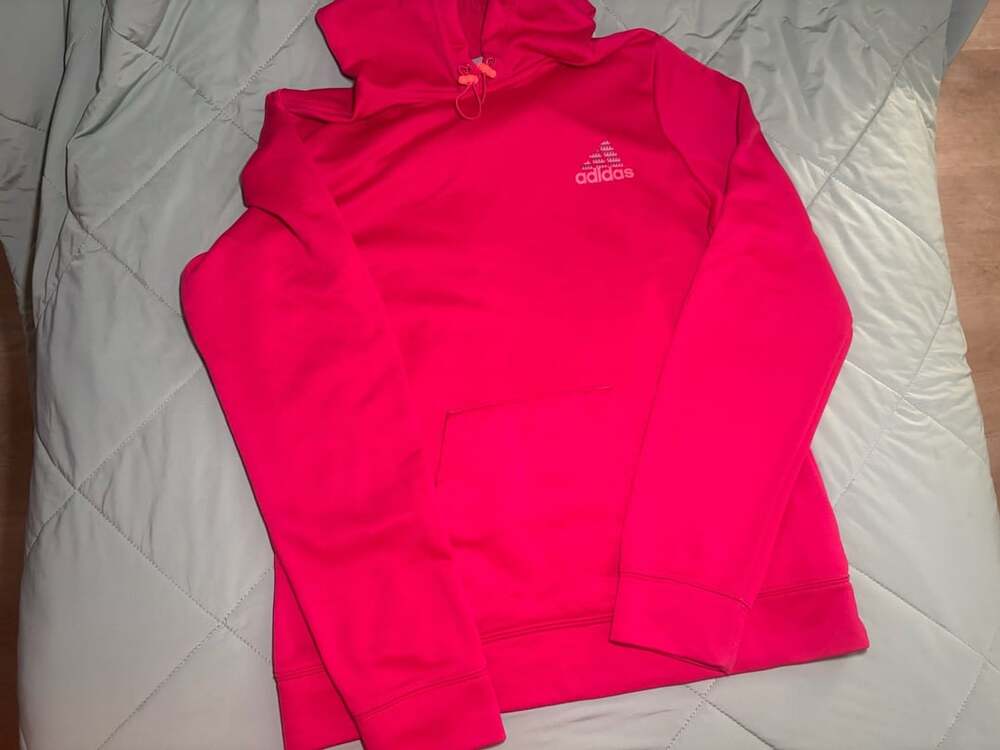 Adidas Pullover Hoodie Size M Pink Climalite Pocket Athletic Sweatshirt